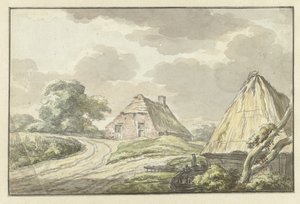 Bauernhaus an der Gabelung eines Feldwegs von Jan Bulthuis
