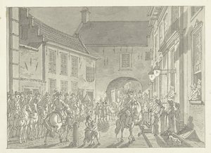 L.P. van de Spiegel zur Gevangenpoort gebracht, 1795 von Jan Bulthuis