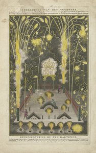 Feuerwerk abgefeuert am 15. Oktober 1745, dem Namenstag von Maria Theresia, im Auftrag von Anthoni de Groot von Jan Caspar Philips