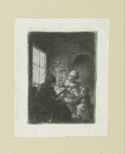 Familie am Fenster von Jan Chalon