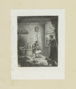 Interieur mit lesendem Mann