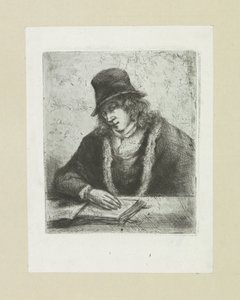 Lesender Mann mit Hut von Jan Chalon
