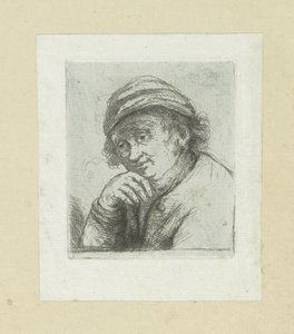 Mann mit Hand unter seinem Kinn von Jan Chalon