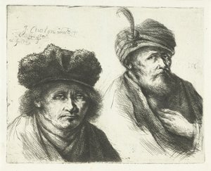 Zwei Männer, mit Hut und Turban von Jan Chalon