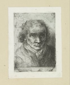 Erwachsener Mann mit Schal (The Compleat Work of Etchings by John Chalon) von Jan Chalon