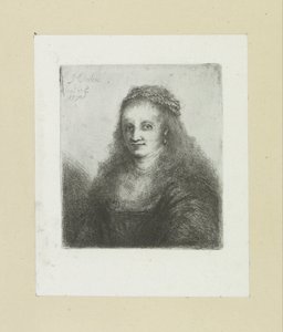 Frau mit einer Perlenkette im Haar von Jan Chalon