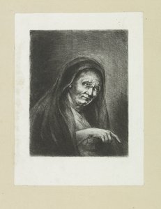 Weisende alte Frau von Jan Chalon