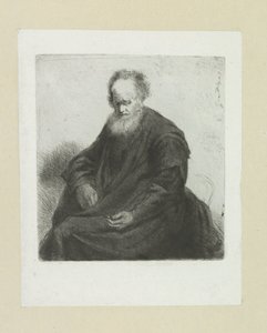 Sitzender alter Mann mit langem Mantel (The Compleat Work of Etchings by John Chalon)