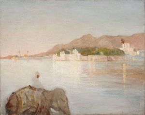 Palast der Maharadschas am See Udajpur. Aus der Reise nach Indien