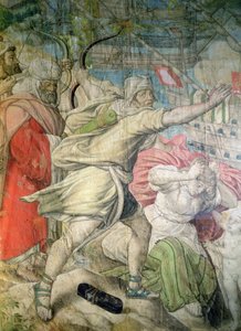 Kampagne von Karl V. gegen die Türken, Detail eines Bogenschützen aus der Eroberung von La Goletta, 1535 von Jan Cornelisz Vermeyen
