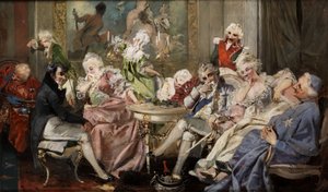 Höfische Gesellschaft in einem Salon