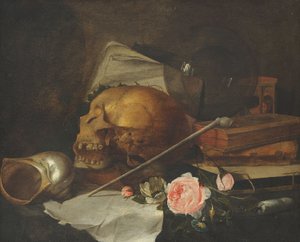 Stillleben mit Schädel, um 1650