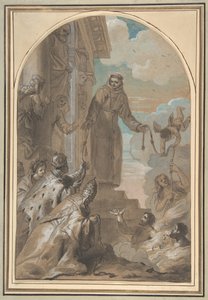 Die Verteilung der Franziskanerkordeln, 1667 von Jan Erasmus Quellinus