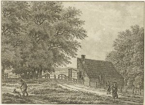 Landschaft bei Overveen mit Spaziergängern