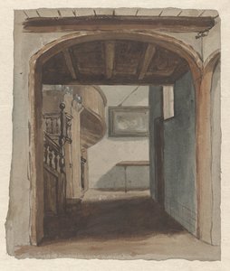 Interieur mit Durchblick zur Treppe von Jan Fabius Czn (attributed to)