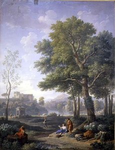 Capriccio-Ansicht mit einem Belvedere von Jan Frans van Bloemen