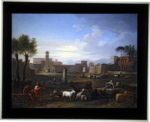 Satz von vier Capriccios; (1) Campo Vaccino von Jan Frans van (1662 1749) Bloemen
