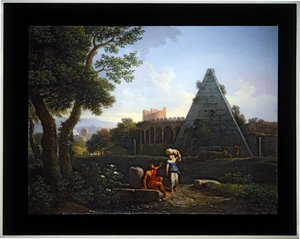 Satz von vier Capriccio; (3) Pyramide von Cestius von Jan Frans van (1662 1749) Bloemen
