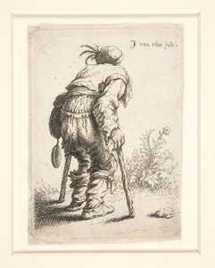 Ein Bettler mit zwei Krücken von Jan Georg van Vliet
