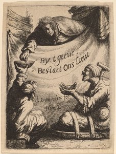 Titelseite: Zwei Krüppel erhalten Almosen, 1632 von Jan Georg van Vliet