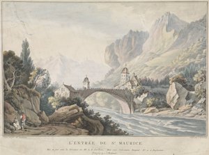 Ansicht der Brücke bei Saint Maurice in der Schweiz