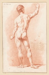 Stehender männlicher Akt von hinten gesehen (1. Preis 1767)