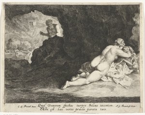 Jupiter als Satyr schleicht sich an die schlafende Antiope heran