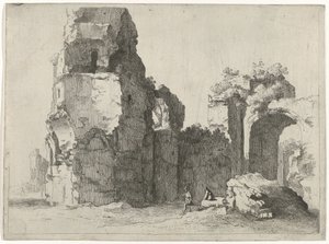 Römische Ruinen mit zwei Figuren von Jan Gerritsz. van Bronckhorst