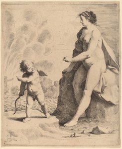 Venus und Amor von Jan Gerritsz van Bronckhorst after Cornelis