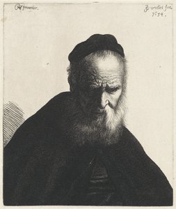 Büste eines alten Mannes mit Bart und Mütze von Jan Gillisz. van Vliet