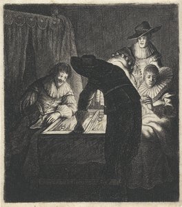 Tric-Trac-Spieler bei Kerzenlicht von Jan Gillisz. van Vliet