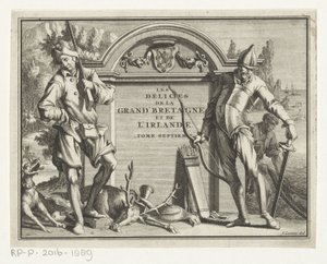 Zwei Jäger vor architektonischer Kulisse von Jan Goeree (possibly)