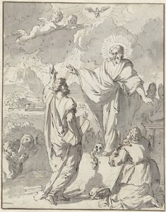Moses empfängt von Gott die Gesetzestafeln von Jan Goeree