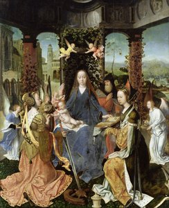 Madonna mit Kind, Maria Magdalena und St. Katharina von Jan Gossaert