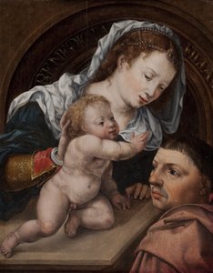 Maria mit Jesuskind und Stifter des Gemäldes