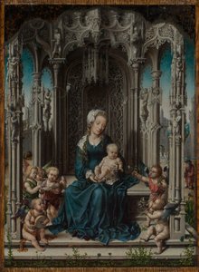 Thronende Maria mit dem Kind und musizierenden Engeln von Jan Gossaert
