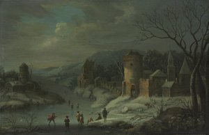 Winterlandschaft, um 1680-1718 von Jan Griffier