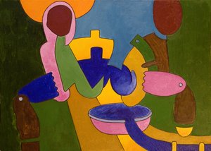 Ein Paar Bauern bereiten ihr Abendessen vor, 2007 von Jan Groneberg