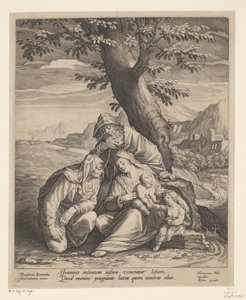 Heilige Familie mit Elisabeth und Johannes dem Täufer von Jan Harmensz. Muller