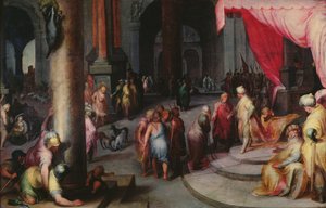 Joseph stellt seinen Vater und seine Brüder dem Pharao vor, ca. 1590 von Jan Harmensz Muller