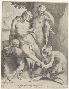 Oreaden entfernen einen Dorn aus dem Fuß eines Satyrs