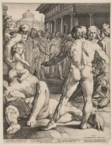 Der Kampf zwischen Odysseus und Irus von Jan Harmensz. Muller