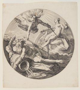 Der zweite Tag, Tafel 3, aus Schöpfung der Welt von Jan Harmensz. Muller