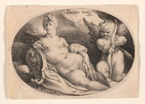 Venus und Amor in den Wolken von Jan Harmensz. Muller
