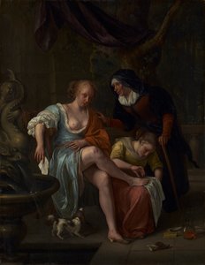 Bathseba nach dem Bad, ca. 1670-5 von Jan Havicksz. Steen