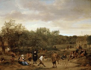 Bauern beim Kegeln von Jan Havicksz. Steen