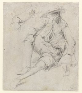Studie eines sitzenden Mannes, der eine Pfeife raucht von Jan Havicksz. Steen
