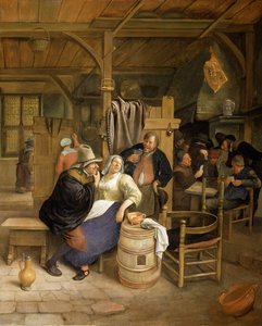 Eine Taverne mit Kartenspielern von Jan Havickszoon Steen