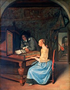 Eine junge Frau spielt ein Cembalo, um 1659 von Jan Havickszoon Steen