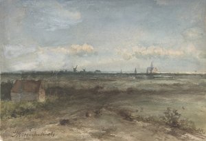 Blick auf Haarlem von den Dünen von Jan Hendrik Weissenbruch
